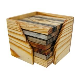 Base para Copos Madeira Marchetada de Pinho Modelo I